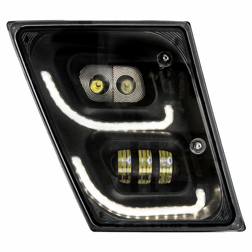 [VOL3603] VOLVO VNL HIGH POWER LED FOG LIGHT W/ LED DRL & POSITION LIGHT 2004-2017 (BLACK HOUSING) - RIGHT SIDE