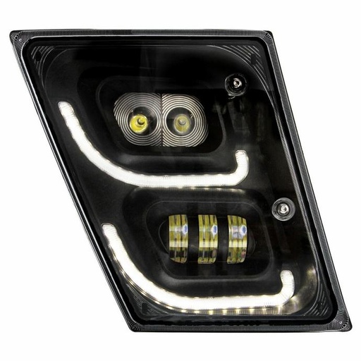[VOL3603] Volvo VNL HIGH POWER LED FOG LIGHT W/ LED DRL & POSITION LIGHT 2004-2017 (BLACK HOUSING) - RIGHT SIDE
