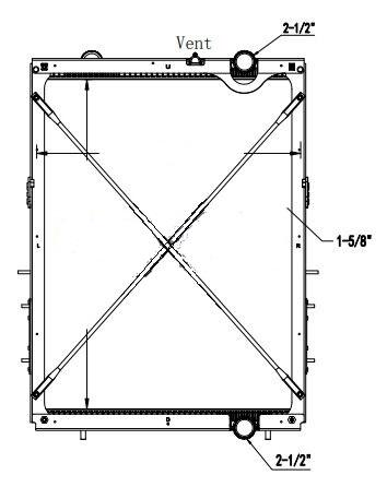 [RAD7757PA-F] KENWORTH T680/PETERBILT 579 RADIATOR 2022 & UP (WITH FRAME)