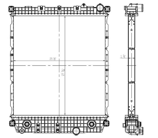 [RAD8033PA] FREIGHTLINER M2 106 2018 & UP RADIATOR WITH LOW HP (NO FRAME)